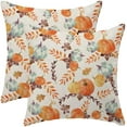 thumbnail image 1 of Fall Pillow Covers 18x18 Set of 2 Outdoor Watercolor Pumpkin Decorative Throw Pillow Linen Square Farmhouse Autumn Thanksgiving Harvest Cushion Cover Decor for Home Couch Sofa, 1 of 6