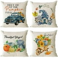 thumbnail image 1 of Fall Pillow Covers 18x18 Set of 4 Thanksgiving Autumn Decorative Pillow Covers Blue Fall Pumpkin Gnome Truck Cushion Covers Pillow Cases for Home Outdoor Couch Sofa Decorations (18 inch), 1 of 6