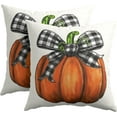 thumbnail image 1 of Fall Pillow Covers 18x18 inch Set of 2 Brown Pumpkin Autumn Thanksgiving Decorative Outdoor Throw Pillow Covers Famliy Decoration for Home Living Room Couch Sofa Bed, PCL-1, 1 of 6
