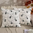 thumbnail image 1 of Fall Pillow Covers 18x18 inch Set of 2 Fall Decoration Black Lines pumpkin decor White Autumn Pillow Cover Thanksgiving Decoration for Home Couch 125A, 1 of 6
