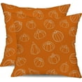 thumbnail image 1 of Fall Pillow Covers 18x18 inch Set of 2 Fall Decoration lines pumpkin decor Orange Autumn Outdoor Pillow Cover Thanksgiving Decoration for Home Couch 117D, 1 of 6