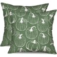 thumbnail image 1 of Fall Pillow Covers 18x18 inch Set of 2 Green Fall Decoration White Lines pumpkin decor White Autumn Pillow Cover Thanksgiving Decoration for Home Couch TH125E18, 1 of 2