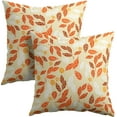 thumbnail image 1 of Fall Pillow Covers 18x18 inch Set of 2 Orange White Leaves Autumn Decorative Outdoor Throw Pillow Covers Famliy Decoration for Home Living Room Couch Sofa Bed, PCL-1, 1 of 6