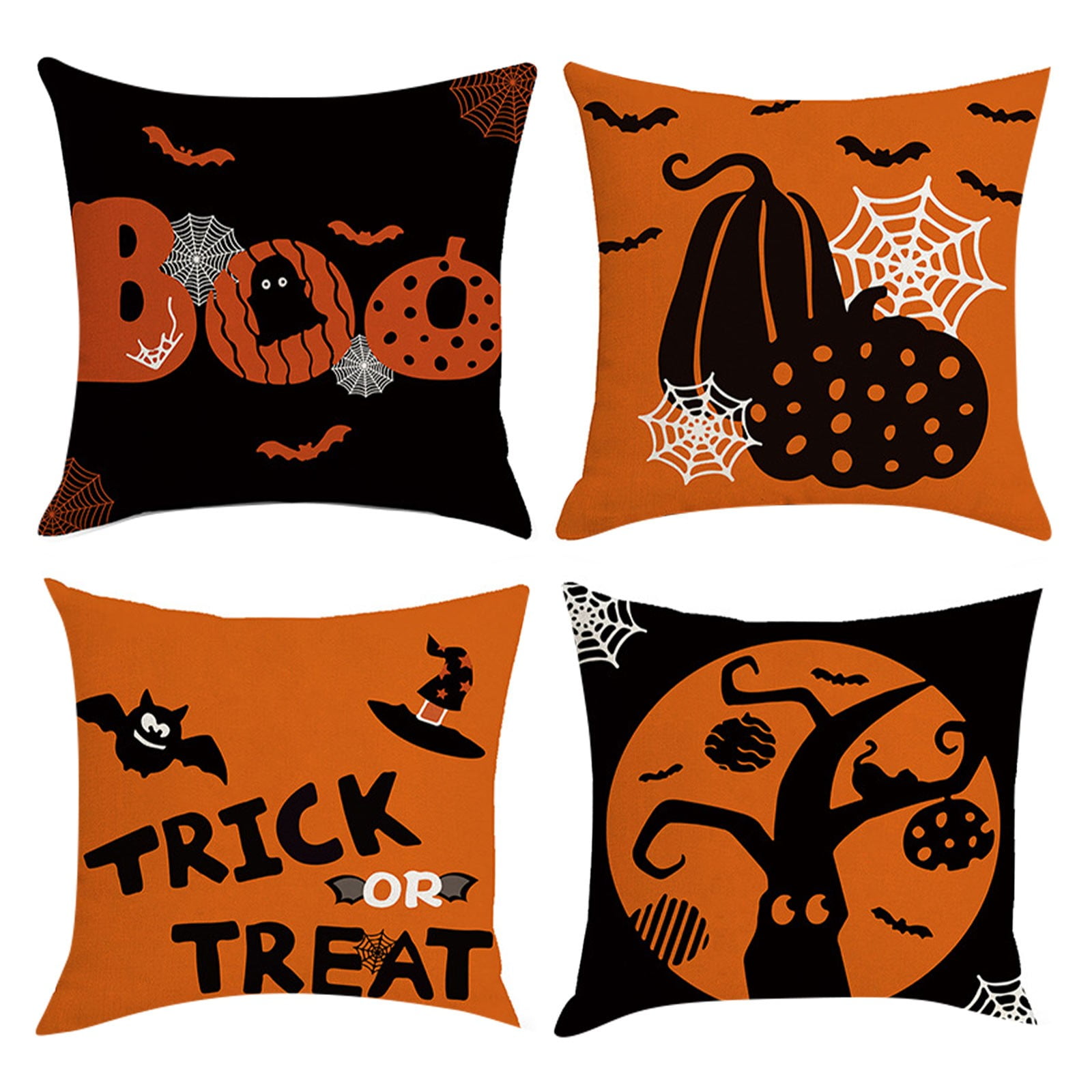 Fall Pillow Covers 18x18 inch Set of 4 Buffalo Check Pumpkin Truck