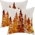 thumbnail image 1 of Fall Pillow Covers 20 X 20 Inch Set of 2, Nature Themed Burnt Orange Tree Throw Pillow Covers Rustic Forest Autumn Pillowcase for Indoor Outdoor Home Sofa Bedroom Living Room Decor, 1 of 7