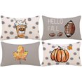 thumbnail image 1 of Fall Pillow Covers 20x12 Inch Set of 4 Fall Football Pumpkin Maple Leaf Throw Pillowcase Holiday Home Decor Sofa Bedroom Cushion Case Outdoor Indoor Decorations, 1 of 4