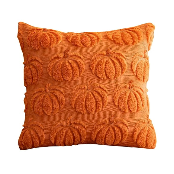 Fall Pillow Covers 20x20 Inch Autumn Pumpkin Throw Pillow Cases Soft Plush Cushion Covers 3D Embroidered Decor for Couch Sofa Bedroom Living Room Farmhouse Home Decor, Thanksgiving Pillow Covers