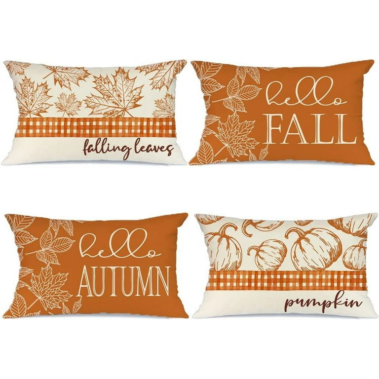  Set of 4 Throw Pillows Waterproof Outdoor Designs Comic&  Farmhouse Fall Decor for Sofa Bedroom Decor 12x12 In Decorative Mountain  Pillow Covers. Fall for Home Clearance Autumn Room Decor Enhancements 