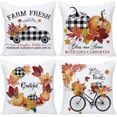 thumbnail image 1 of Fall Pillow Covers 20x20 Set of 4 for Fall Decor Farmhouse Thanksgiving Buffalo Check Plaid Gnomes Pumpkin Outdoor Fall Pillows Decorative Throw Pillows Autumn Cushion Cases for Couch, 1 of 6
