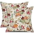 thumbnail image 1 of Fall Pillow Covers 20x20 inch Set of 2 Pumpkin Maple Leaf Flower Decorative Throw Pillow Covers Autumn Thanksgiving Farmhouse Decoration for Home Couch, 1 of 6