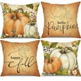 thumbnail image 1 of Fall Pillow Covers 20x20 inch Set of 4 Watercolor Pumpkin Maple Leaves Happy Fall Pumpkin Outdoor Throw Pillow Case Autumn Thanksgiving Farmhouse Decoration for Home Couch, 1 of 4