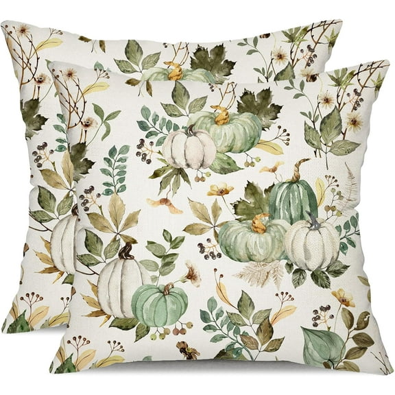 Fall Pillow Covers 20x20 inch Set of 2 Pumpkin Maple Leaf Flower Decorative Throw Pillow Case Autumn Thanksgiving Farmhouse Decoration for Home Couch