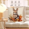 thumbnail image 1 of Fall Pillow Covers Decoration，18x18in Bunny Farmhouse Maple Leaves Thanksgiving Fall Flax Throw Pillows Cushion Case,Fall Throw Pillow Covers Couch Decor for Autumn Home Outdoor Easter Decorations, 1 of 9