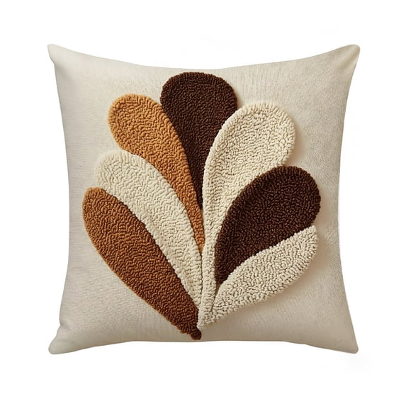 Fall Pillow Covers, Embroidered Throw Pillow Covers Soft Plush Faux Fur Decorative Cushion Cover for Sofa Bedroom Living Room Thanksgiving Home Decor A