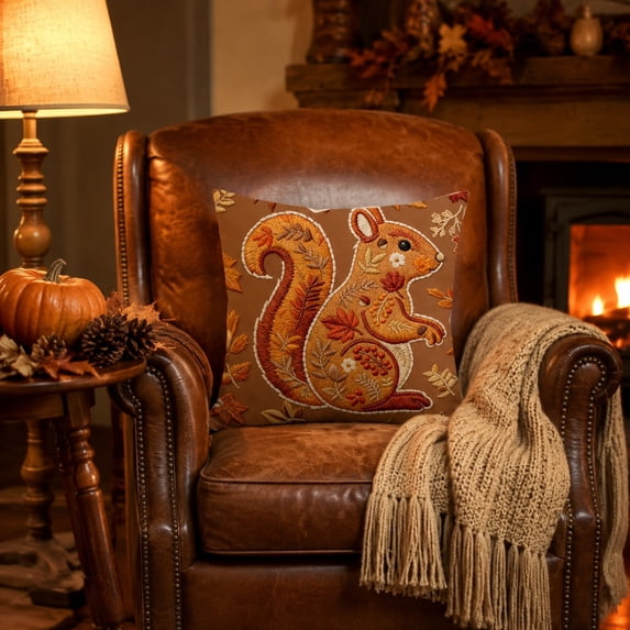Fall Pillow Covers Halloween Fall Decorations Coffee Sofa Couch Pillow Covers Square Summer Pillow Covers 18x18 for Farmhouse Thanksgiving Pillowcase Decorative Throw Pillow Covers Cushion Cases