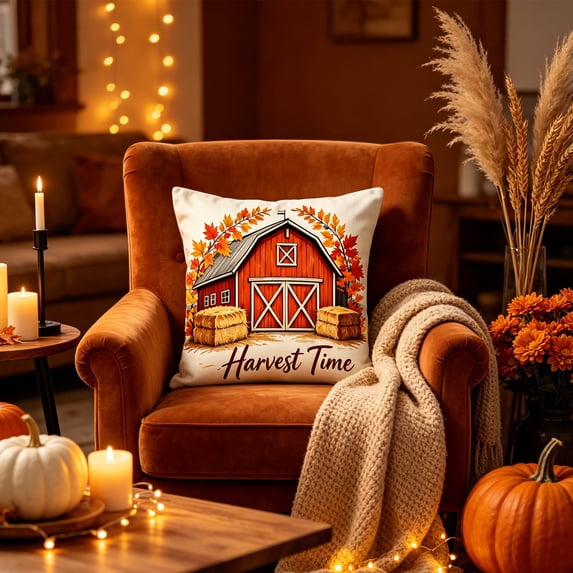 Fall Pillow Covers for Halloween Fall Decorations Waterproof Sofa Couch Pillow Covers, Square Summer Pillow Covers 18x18 for Farmhouse, Thanksgiving Fall Pumpkin Decorative Throw Pillow Covers