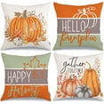 thumbnail image 1 of Fall Pillow Covers Happy Autumn Throw Pillow 16''x16'' Season Pillow Covers Pumpkin Fall Square Pillow Covers Decorative Fall Pillow Covers Outdoor Throw Pillow Covers Leaf Fall Pillowcase Covers, 1 of 6