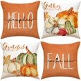 Fall Pillow Covers Hello Fall Autumn Throw Pillow 16''x16'' Pillow