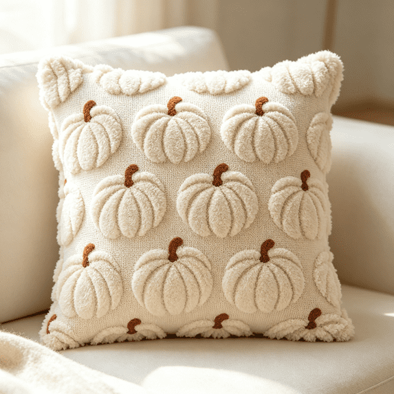 Fall Pillow Covers, Pumpkin Fall Decorations,Thanksgiving Fall Decor Pumpkin Throw Pillow Cases Soft Plush Couch Cushion for Chair Sofa Bedroom Living Room Home Decor