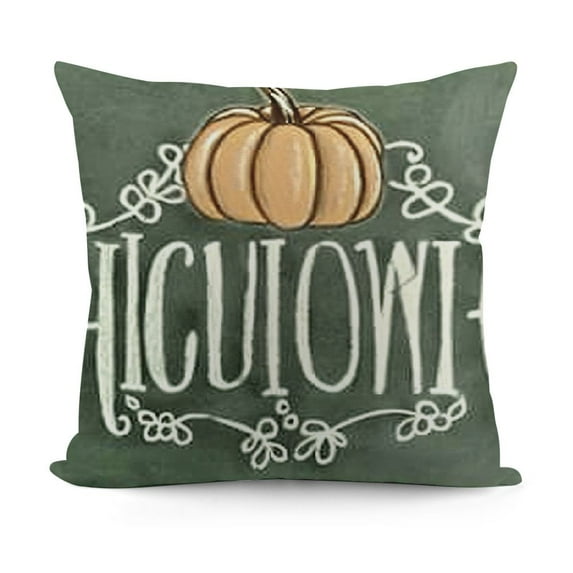 Fall Pillow Covers Sage Green Pumpkin Eucalyptus Leaves Throw Pillow Case Give Thanks Cushion Cover for Harvest Farmhouse Thanksgiving Home Office Decor