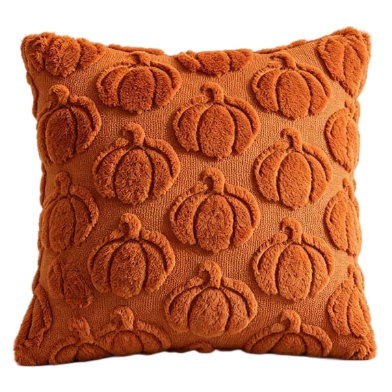 Fall Pillow Covers Throw Pillow Cases Halloween Thanksgiving Autumn Decorations Pumpkin Soft Plush Fabric Couch Cushion Case for Sofa Bedroom Living Room Home Decor, 18 x 18 Inch 1 Pack