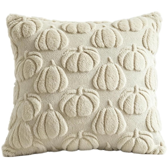Fall Pillow Covers Throw Pillow Cases Halloween Thanksgiving Autumn Decorations Pumpkin Soft Plush Fabric Couch Cushion Case for Sofa Bedroom Living Room Home Decor, 18 x 18 Inch 1 Pack
