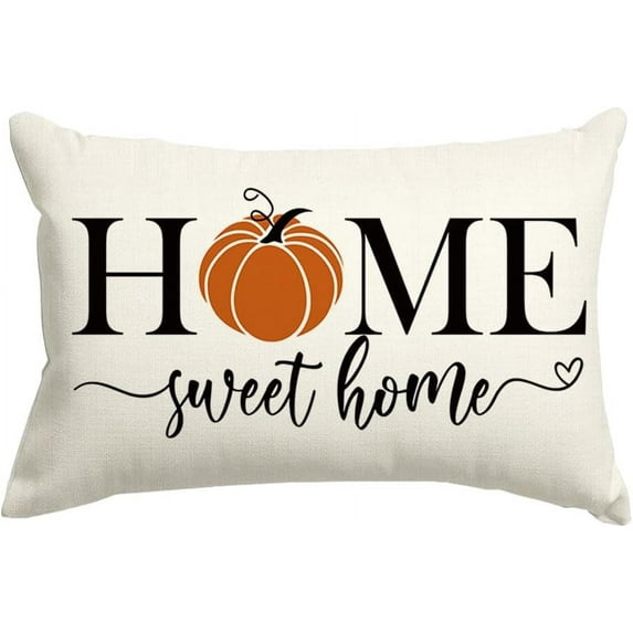 Fall Pillows Decorative Throw Pillows,Fall Pillow Covers 20x30 Inch,Thanksgiving Orange Pumpkin Pillow Cases,Autumn Outdoor Lumbar Cushion Covers,Decor for Couch Bedroom Sofa Farmhouse