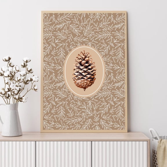 Fall Pinecone Cottagecore Neutral Kitchen Unframed Paper Print