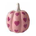 thumbnail image 1 of Fall Pink Ceramic Pumpkin Decor Heart Pattern Glossy Finish Tabletop Ornament for Tiered Trays Mantel Shelf and Halloween Party Supplies, 1 of 5