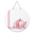 Fall Pink Pumpkin Thanksgiving Wreaths for Front Door, Rustic Wood