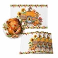 thumbnail image 1 of Fall Placemat Orange Pumpkin Thanksgiving Placemats for Dining Table Yellow Sunflower Mushroom Washable Table Mats for Party Kitchen Dining Decoration Set of 2, 1 of 7