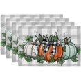 thumbnail image 1 of Fall Placemats, 12x18 Inch Set of 4 Buffalo Plaid Check Pumpkins Table Decoration for Kitchen Dining, Indoor & Outdoor Dinner Party (Orange Pumpkin) GP087-18, 1 of 5