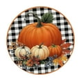 thumbnail image 1 of Fall Placemats, Autumn Theme Table Mat, Black White Plaid, Dining Mat, Fall Harvest Place mats, Linen Braided Design, Stain & Heat Resistant, Round Mat, Thanksgiving Party Placemat, 1 of 6
