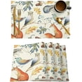 thumbnail image 1 of Fall Placemats for Dining Table Set of 6, Autumn Animal Place Mats Owl Bird Fox Leaves Thanksgiving Placemat Washable Harvest Autumn Table Mats for Kitchen Table Holiday Dinner Party Home Decor, 1 of 6