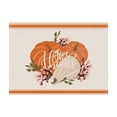 thumbnail image 1 of Fall Placemats, Pumpkin Theme Dining Mat, Orange Border, Retro Table Mat, Autumn Harvest Party Place mats, Linen Heat Resistant Mats, Stain Resistant Mat, Thanksgiving Party Placemat, 1 of 6