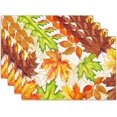 thumbnail image 1 of Fall Placemats Set of 4 Autumn Thanksgiving Maple Leaf Place Mats 12x18 Inch Seasonal Rustic Harvest Washable Table Mats for Party Kitchen Dining Decoration, 1 of 8