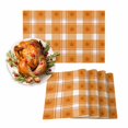 thumbnail image 1 of Fall Placemats Set of 4 Buffalo Check Orange Place Mats Thanksgiving Placemat Fall Maple Leaf Plaid FarmHouse Table Mats for Dining Kitchen Table Holiday Dinner Party Home Fall Decorations 13x19, 1 of 8