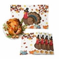 thumbnail image 1 of Fall Placemats Set of 4 Harvest Pumpkin Turkey Place Mats Thanksgiving Placemat Orange Fallen Maple Leaves Table Mats for Dining Kitchen Table Holiday Dinner Party Home Fall Decorations 13x19 Inch, 1 of 8