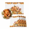 thumbnail image 1 of Fall Placemats Set of 4 Orange Pumpkin Place Mats Thanksgiving Placemat Autumn Maple Leaves Berry Table Mats for Dining Kitchen Table Holiday Dinner Party Home Fall Decorations 13x19 Inch, 1 of 8