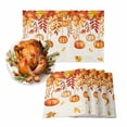 thumbnail image 1 of Fall Placemats Set of 4 Orange Pumpkin Place Mats Thanksgiving Placemat Fallen Maple Leaf Table Mats for Dining Kitchen Table Holiday Dinner Party Home Fall Decorations 13x19 Inch, 1 of 8