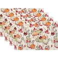 thumbnail image 1 of Fall Placemats Set of 4, Pumpkin Maple Leaf Flower Decorative Table Mat 12 x 18 Inch Heat Resistant Non Slip Line Fabric Autumn Thanksgiving Place mat for Dining Table, 1 of 6