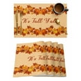 thumbnail image 1 of It's Fall Placemats Set of 4 Y'all Orange Thanksgiving Pumpkin Maple Leaf Harvest Heat Insulation Washable Place Mats, Rustic Non-Slip Table Mats for Dining Table Party Kitchen Decor,13x19 Inch, 1 of 4