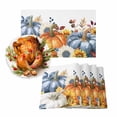 thumbnail image 1 of Fall Placemats Set of 6 Autumn Sunflower Leaves Place Mats Thanksgiving Placemat Orange Blue Pumpkin Table Mats for Dining Kitchen Table Holiday Dinner Party Home Fall Decorations 13x19 Inch, 1 of 8