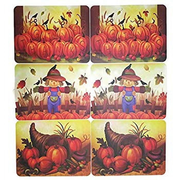 Fall Placemats Set of 6 Placemats for Kids Includes 2 each Thin