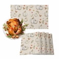 thumbnail image 1 of Fall Placemats Set of 6 White Pumpkin Place Mats Thanksgiving Placemat Autumn Maple Leaf Linen Table Mats for Dining Kitchen Table Holiday Dinner Party Home Fall Decorations 13x19 Inch, 1 of 8