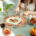 thumbnail image 1 of Fall Placemats Thanksgiving Pumpkin Plastic Table Mats Farmhouse Rustic Place Mats Sunflower Dinner Mat Autumn Seasonal Holiday Party Decoration for Indoor Outdoor Party Kitchen Dining 15.8IN, 1 of 6