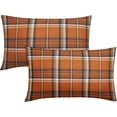 thumbnail image 1 of Fall Plaid Lumbar Pillow Covers 12x20 Set of 2 Orange Blue Buffalo Plaid Tartan Print Decorative Throw Pillows Outdoor Pillowcase Rectangular Linen Farmhouse Cushion Case Decor for Couch Sofa Bed, 1 of 6