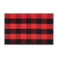 thumbnail image 1 of Fall Plaid Outdoor Rug – 15.7x23.6in Non-Slip Rubber Backing, Polyester Woven (Orange/Red, Modern), 1 of 7