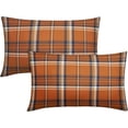 thumbnail image 1 of Fall Plaid Pillow Covers 12x20 Inch Autumn Orange Blue Buffalo Plaid Tartan Pattern Rectangle Decorative Throw Pillow Cases Set of 2 Thanksgiving Day Holiday Cushion Cases Sofa Couch Bed Decor, 1 of 6