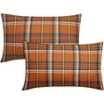 thumbnail image 1 of Fall Plaid Pillow Covers 12x20 Inch Autumn Orange Blue Buffalo Plaid Tartan Pattern Rectangle Decorative Throw Pillow Cases Set of 2 Thanksgiving Day Holiday Cushion Cases Sofa Couch Bed Decor, 1 of 6